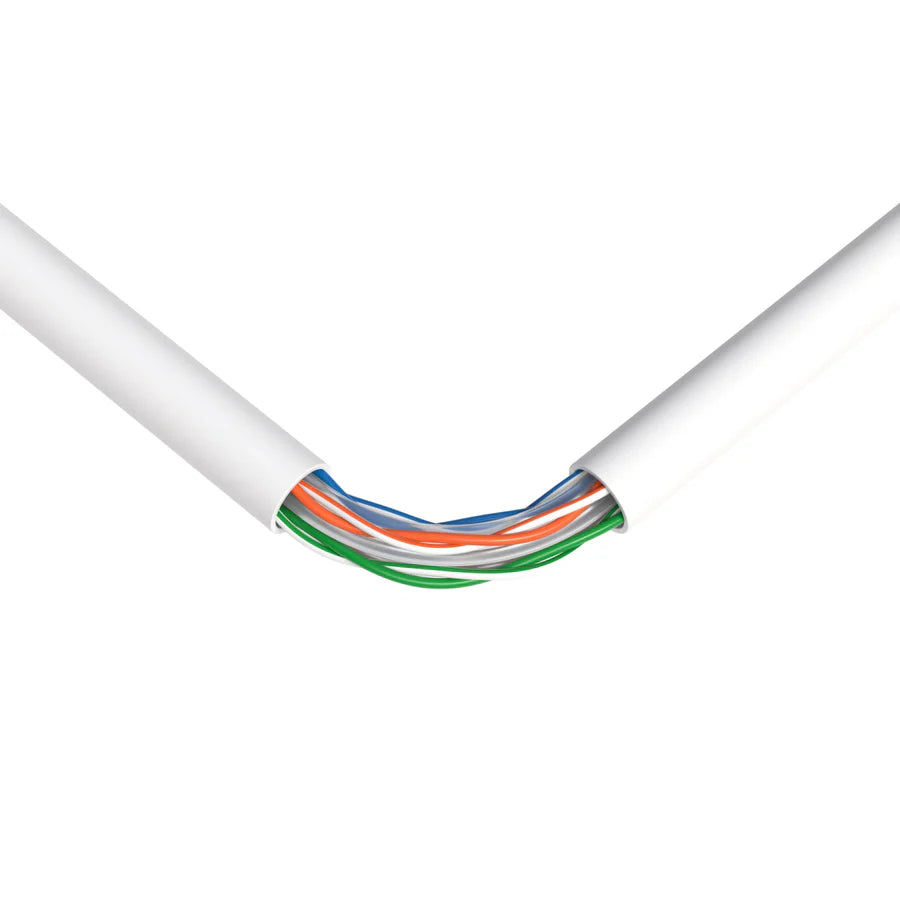1000' Cat6 Ethernet White Bulk Network Cable 23AWG 600Mhz UL Bare Solid Copper Wire UTP 1000' White