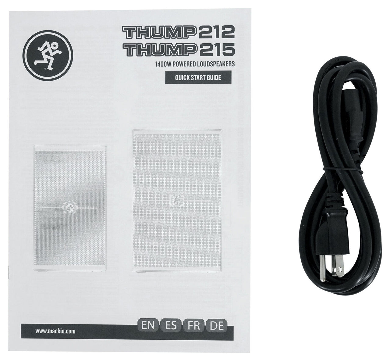 2 Mackie THUMP212 2 Thump Series 12" Powered Loudspeaker & MR DJ Speaker Stands Bag Mic XLR Cable Bundle