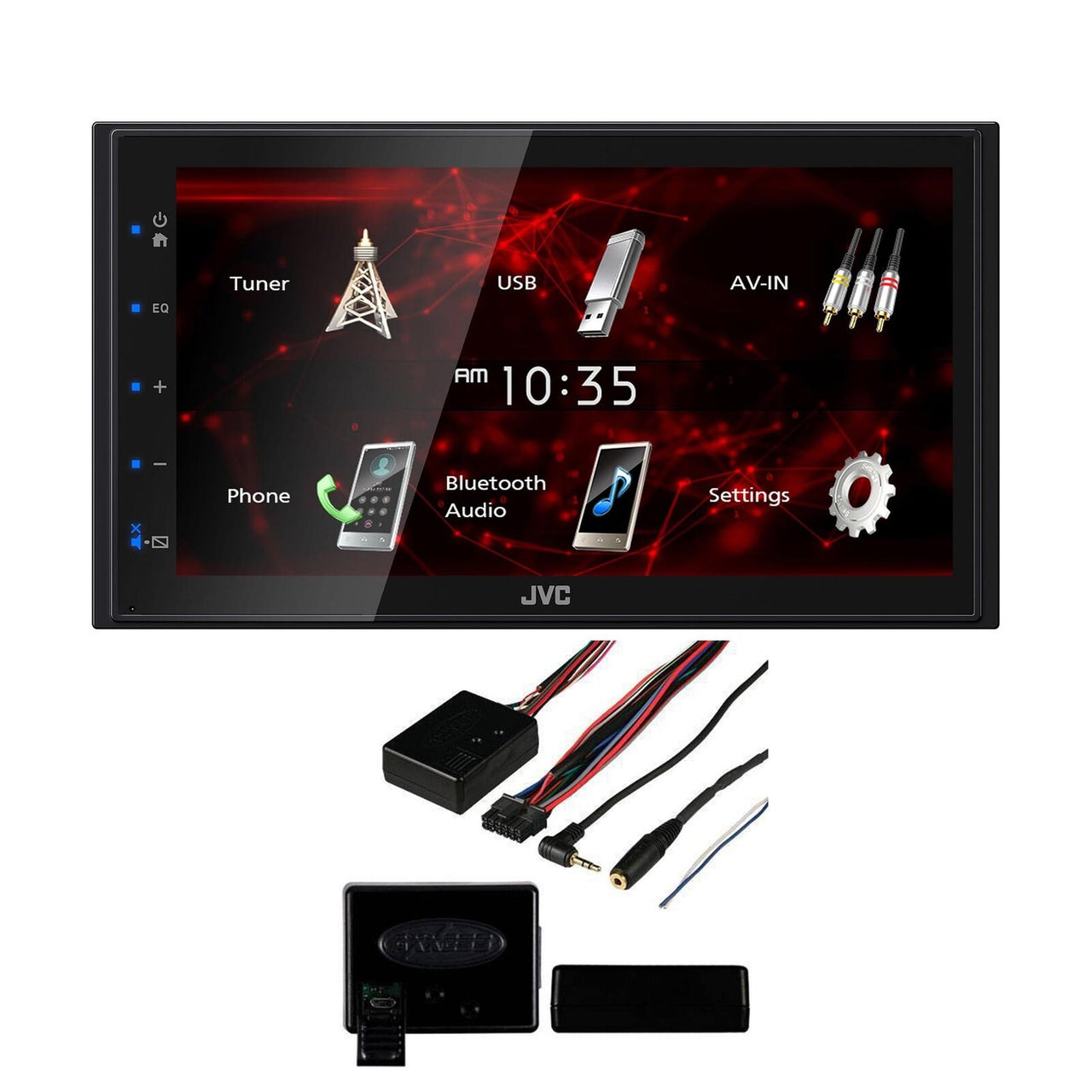JVC KW-M180BT 6.8" Media Player USB Mirroring For Android Bluetooth AXXESS ASWC1 Steering Wheel Interface