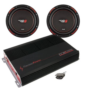 2 Cerwin Vega H7124D 12" Subwoofers 1200W + TRAX1.2000D 2000W Amplifier