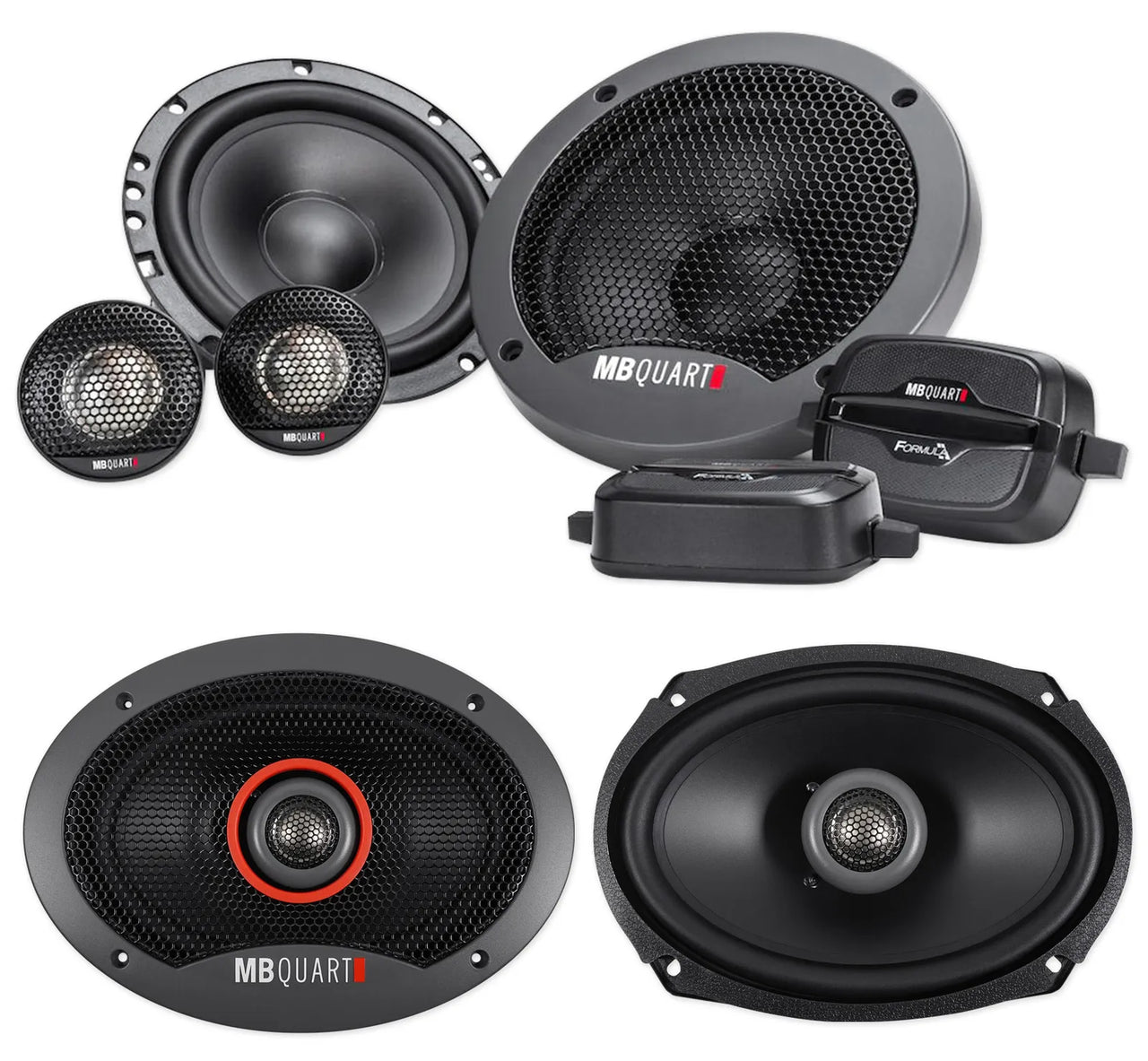 MB QUART FSB216 6.5" 280W Component Speakers & FKB169 6x9" 300W Coaxial Car Speakers