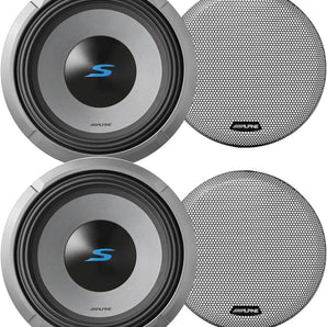 2 Alpine S2-W12D2 1800W 12" Dual 2 ohm Car Subwoofer + KTE-12G.3 Grille