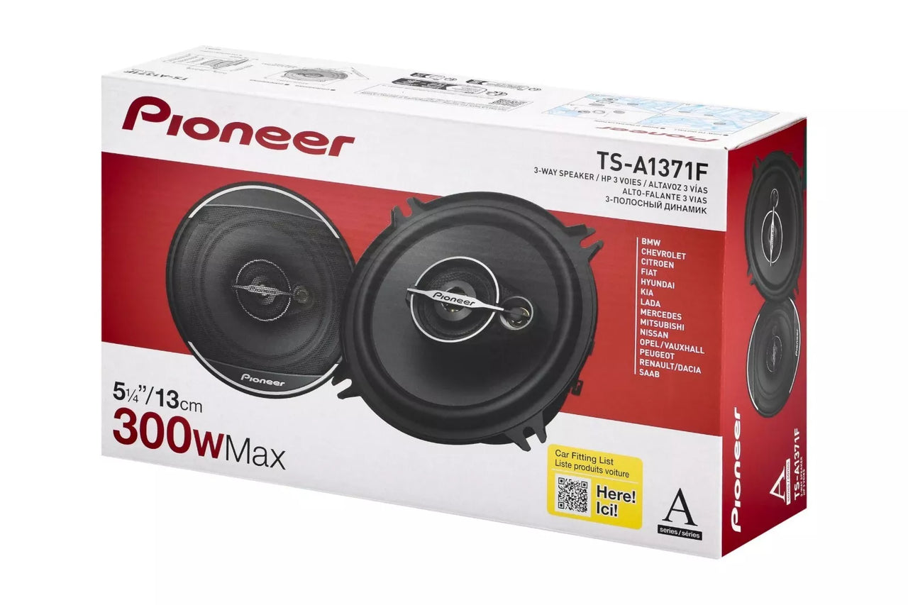 Pioneer TS-A1371F 5-1/4" 300 Watt 3-Way Speakers Fit Chrysler/Dodge/Jeep Wrangler