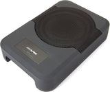 Alpine PSS-24WRA complete speaker system designed for Jeep Wrangler and Gladiator, featuring a sleek and compact subwoofer.