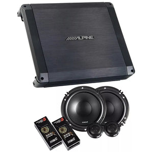 Alpine BBX-T600 2 Channel Car Audio Amplifier & 2 300W 6-1/2" Component Speakers