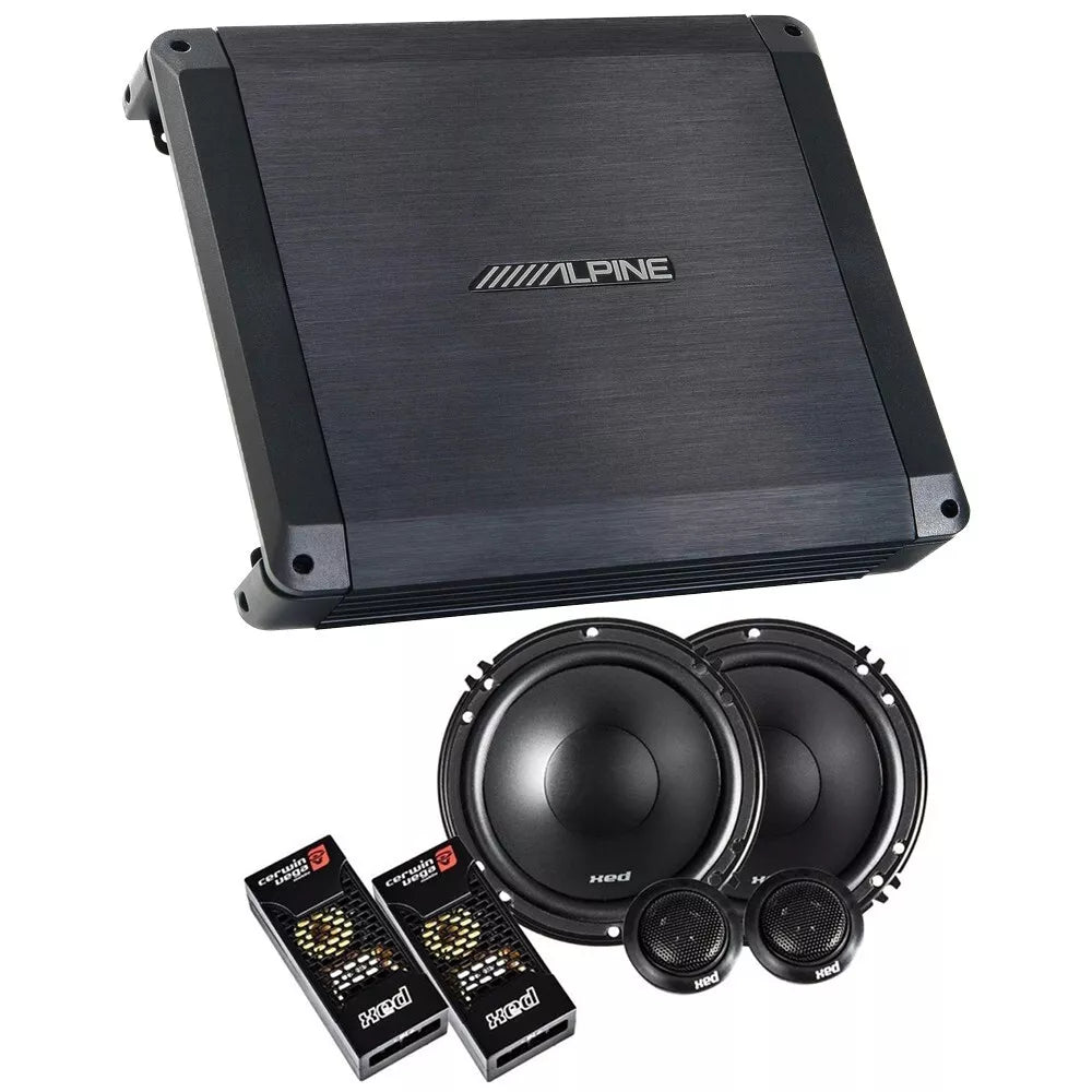 Alpine BBX-T600 2 Channel Car Audio Amplifier & 300W 6-1/2" Component Speakers