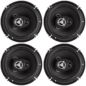 2 Pair Power Acoustik EF-653 6.5″ 3-Way Full-Range Speakers