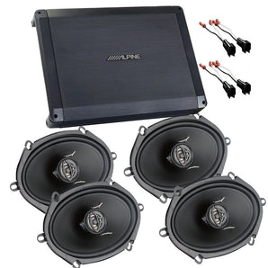 Alpine BBX-F1200 4CH Amplifier + 2 6x8" Speakers Fit 1999-2014 Ford F150