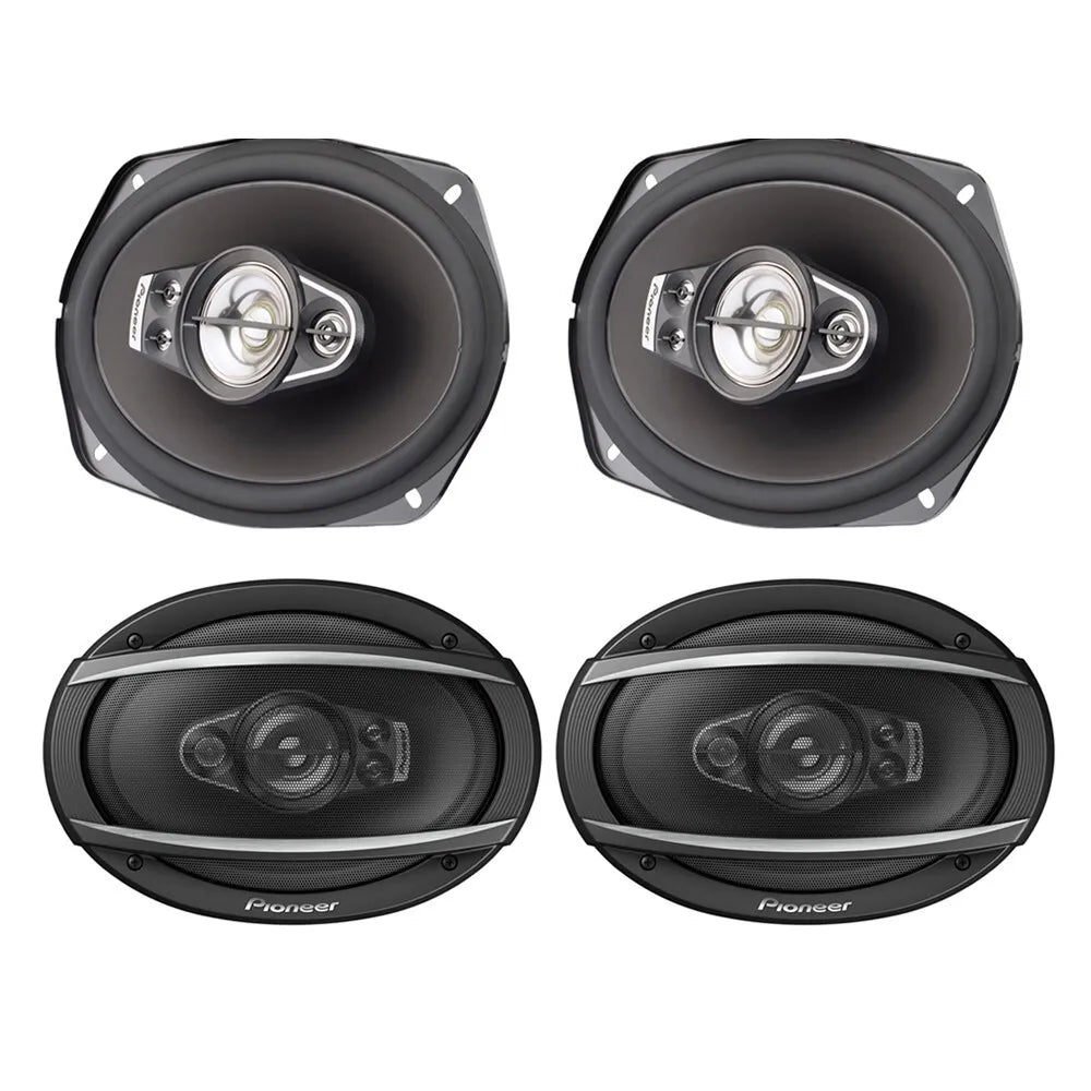 2 Pairs Pioneer TS-A6970F 600W Max, 100W RMS 6" x 9" A-Series 5-Way Coaxial Car Speakers