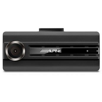 Alpine DVR-C310R Wi-Fi-enabled dashboard dash cam with front and rear cameras for video recording.