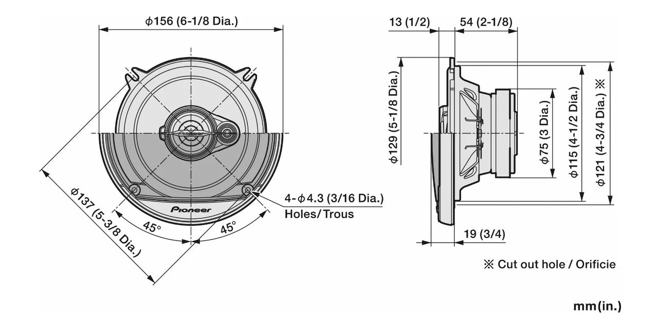 Pioneer TS-A1371F 5-1/4" 5.25" 300W Front Door Speakers & kit Fit 1995-2006 GM C/K Pickup 1500