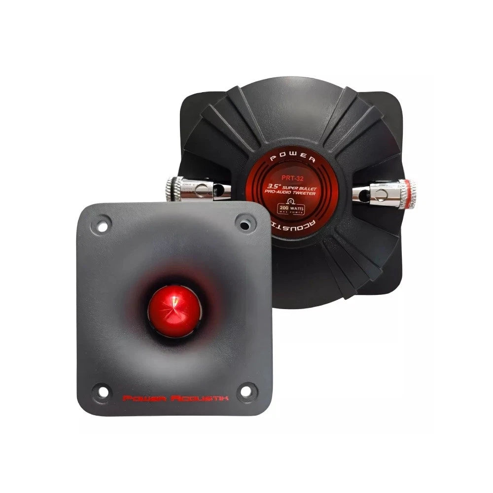 Power Acoustik PRT-32 3.5" Aluminum Super Bullet Pro Audio Tweeters (Pair)