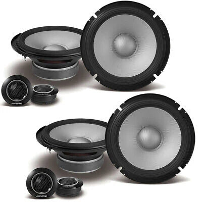 2 Alpine S2-S65C 240W 6.5" Component Type-S 2 way speaker set with 1" Silk Tweeters