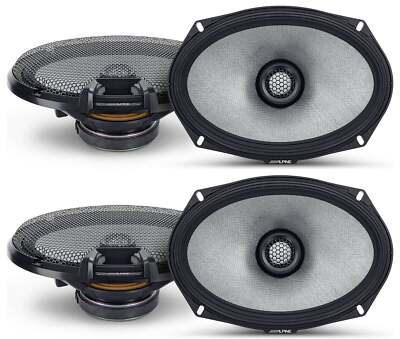 4 Pack Alpine R2-S69 300 Watt 6x9" Car Audio Coaxial 2-Way Speakers