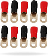  10 Pack 1/0 Gauge AWG Red/Black Ring Terminal Wire Crimp Cable with 5/16 Boots