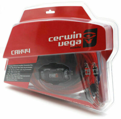 Cerwin Vega CAK44 4 Gauge 4 Channel Amplifier Kit OFC 100% Oxygen-Free Copper
