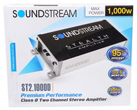 Thumbnail for Soundstream ST2.1000D Stealth Series 1000W Class D 2-Channel Amplifier