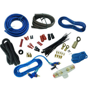 SX 4 Gauge Amp Kit Amplifier Install Wiring Complete 4 Ga Car Wires Blue 2000W