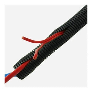 1/2" Polyethylene Split Wire Loom Tubing - Length: 25 Feet - Color: Black