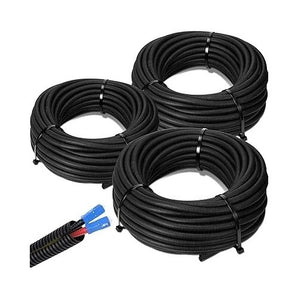 300 FT (100 Feet Each Roll) 1/4" & 3/8" & 1/2" Split Loom Wire Tubing Hose Cover Auto Home Marine