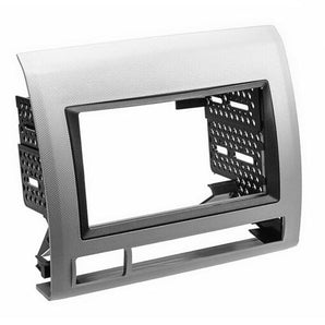 TOYK972S Silver Double Din Radio Install Dash Kit & TWH-950 for 2005-2011 Toyota Tacoma
