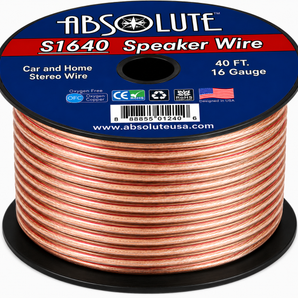 Absolute USA S16G40 16 Gauge 40 Feet Clear 2-Conductor Speaker Wire