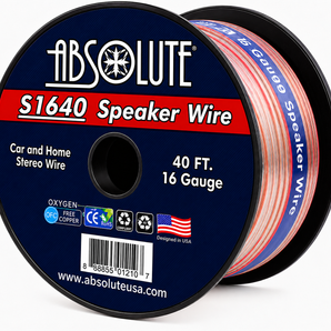 Absolute USA S16G40 16 Gauge 40 Feet Clear 2-Conductor Speaker Wire