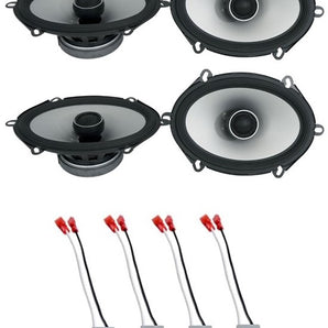 2 Alpine S2-S68 6x8" Coaxial Speakers & Harness Fit 1987-Up Ford