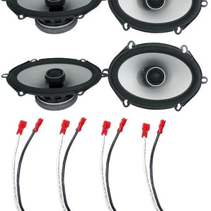 2 Alpine S-S68 6x8" Rear & Front Factory Speaker Replacement Kit Fit 2005-06 Ford Mustang + Metra 72-5600 Speaker Harness