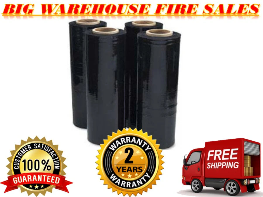 BM Paper A/T 18" x 1500' 80 Ga 4 Rolls Pallet Wrap Stretch Film  Shrink Wrap 1500FT Black