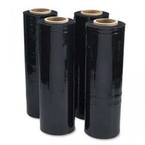 4 Hand Stretch Film Shrink Wrap Black Pallet Wrap 18" x 1500 SQ Feet 80Gauge