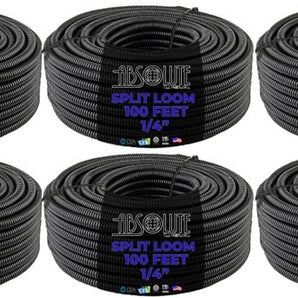 ABSOLUTE SLT14 1000 FEET 1/4" SPLIT LOOM WIRE TUBING HOSE COVER AUTO HOME MARINE