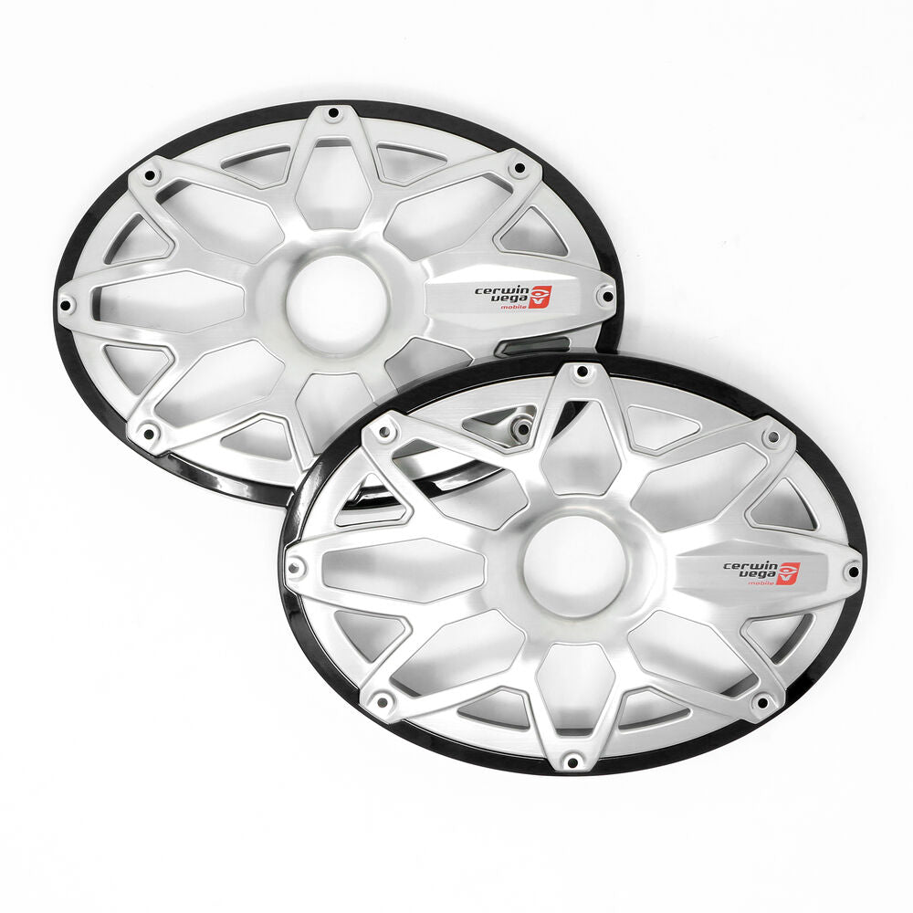 Cerwin Vega SM69FGB RPM Stroker 6”X9” Flush Mount Speaker Grill, Pair (Black)