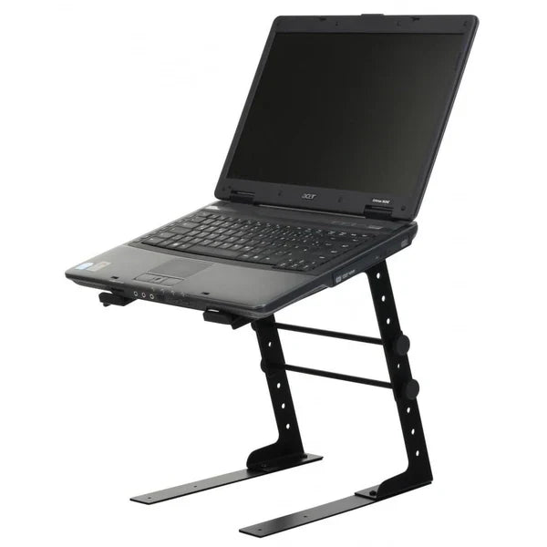 MR DJ LTS109BK Laptop Computer Stand Black Mobile Disc Jockey PC Table Rack Mount Clamp Bracket