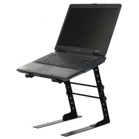 Thumbnail for MR DJ LTS109BK Laptop Computer Stand Black Mobile Disc Jockey PC Table Rack Mount Clamp Bracket