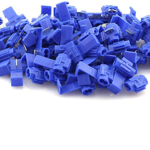 American Terminal  SPL1614B 100pcs 16-14 AWG Lock Quick Splice Wire Terminals Snap Lock Blue 16-14 AWG