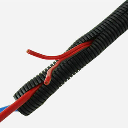 American Terminal 20 Ft. 3/8" Split Wire Loom Conduit Tubing Black Color Sleeve Tube