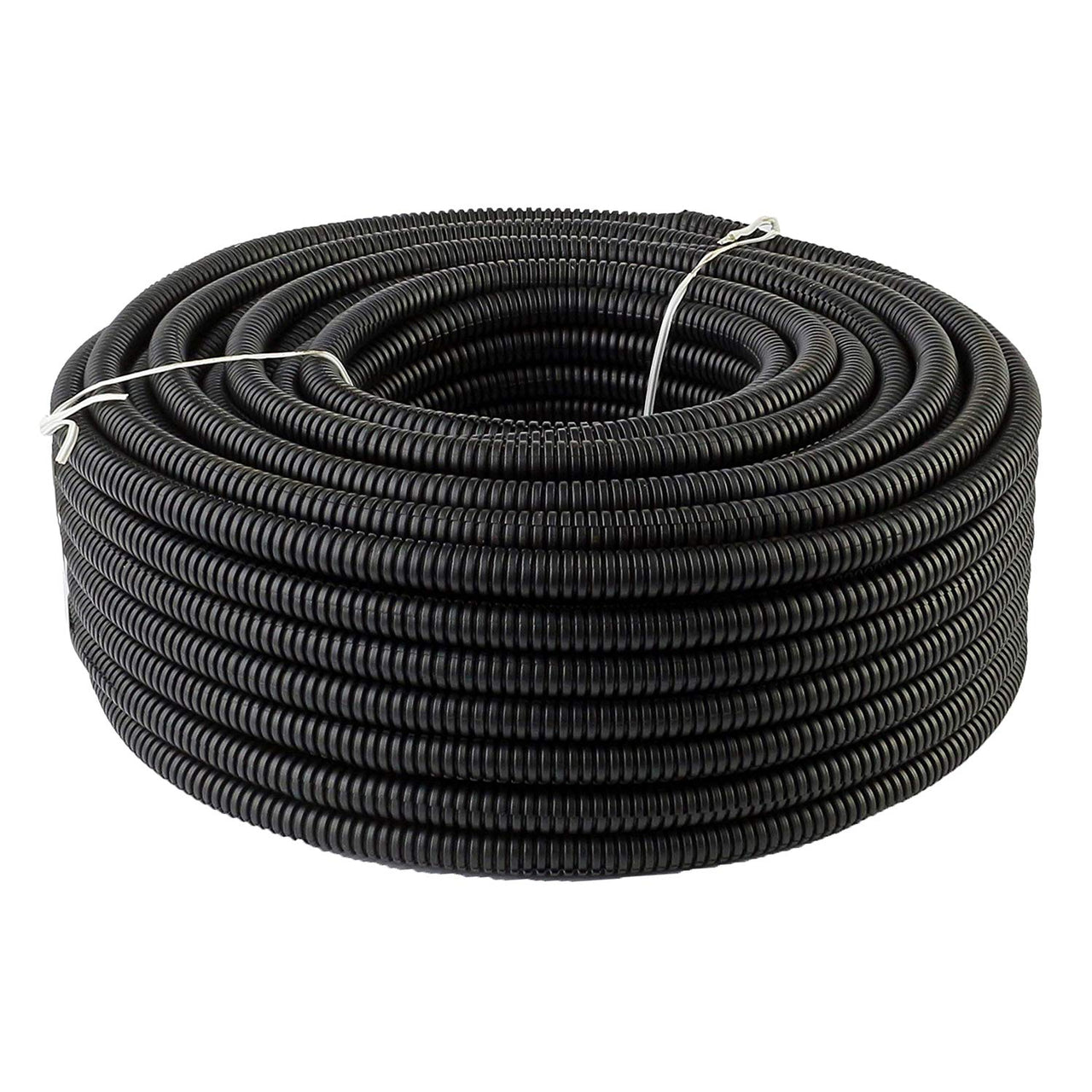 American Terminal 10 Ft. 3/8" Split Wire Loom Conduit Polyethylene Tubing Black Color Sleeve Tube