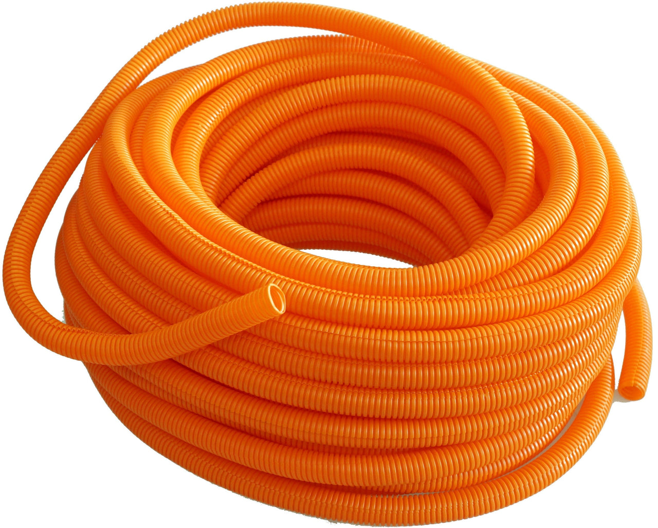 100' 1/4" 5mm orange split wire loom conduit polyethylene corrugated tubing sleeve tube