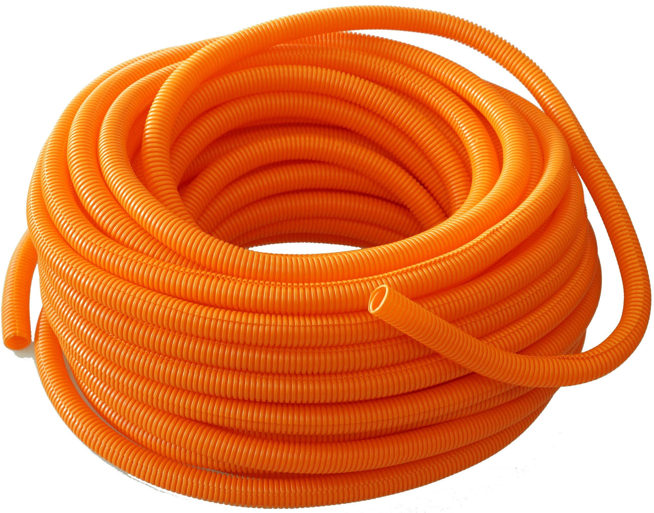 100' 1/4" 5mm orange split wire loom conduit polyethylene corrugated tubing sleeve tube