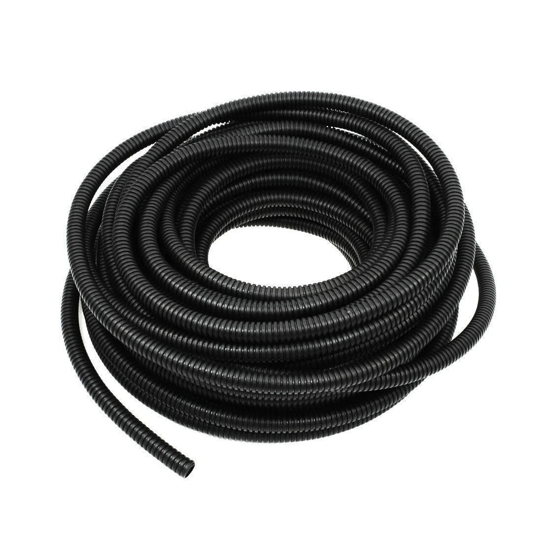Absolute 2 PCS of 50 FT 1/2" 13mm Split Wire Loom Conduit Polyethylene Tubing Black Color Sleeve Tube