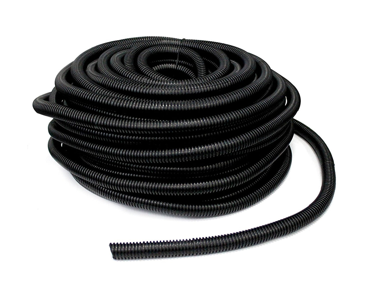 Absolute 100 Ft 1/2" Split Loom Wire Tubing Black Poly Auto Trailer Home Marine Black Marine Black