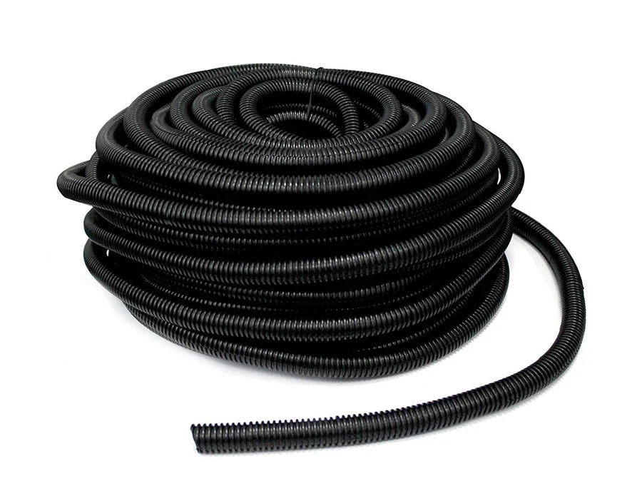 American Terminal 25 Feet Black 5/8" Split Wire Loom Conduit Polyethylene Tubing Black Color Sleeve Tube