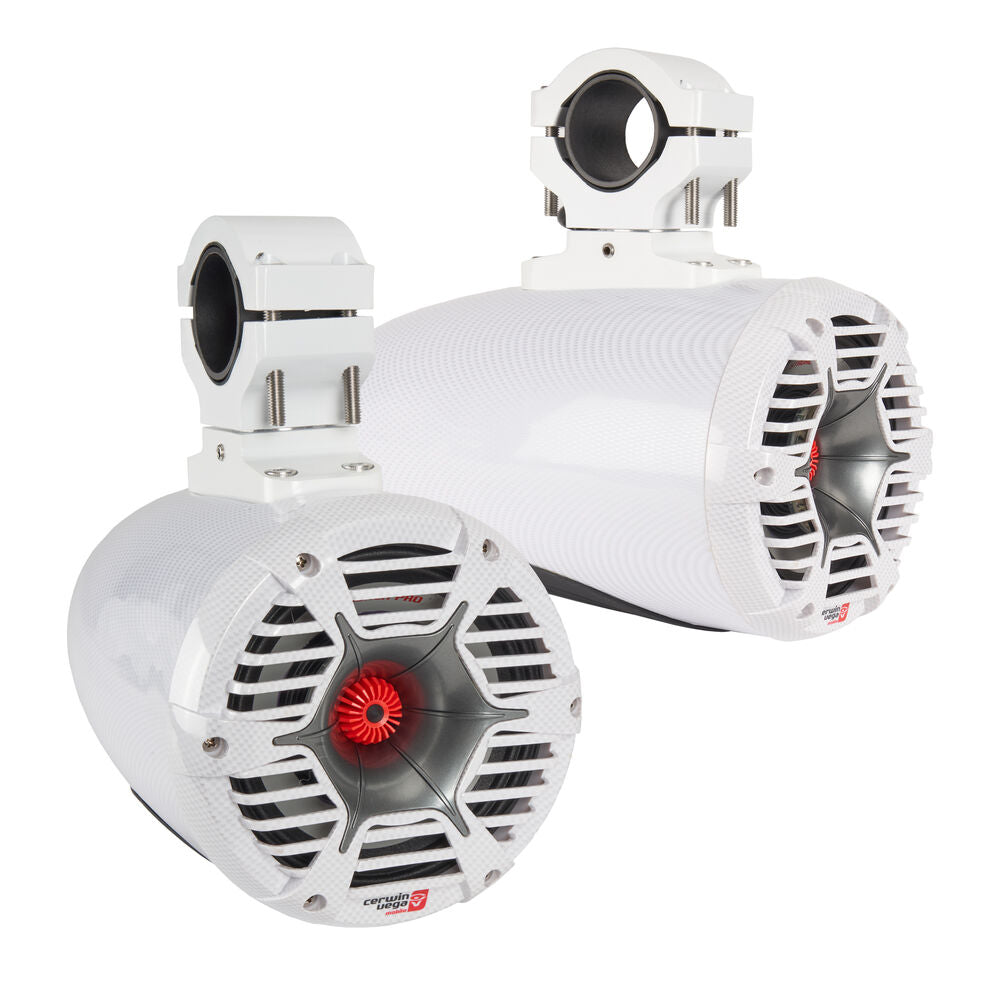 Cerwin Vega SPMT8SCFW 1000W Peak (250W RMS) 8" Stroker Pro Series 3 Way Marine Tower Speakers in White with RGB LED