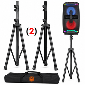 2 MR DJ SS750PKG Speaker Stand with Road Carrying Bag & 1/4" Cable Universal