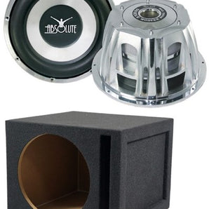 Absolute ST-1500 2000 Watt 10" Car Subwoofer + Ported Enclosure Box