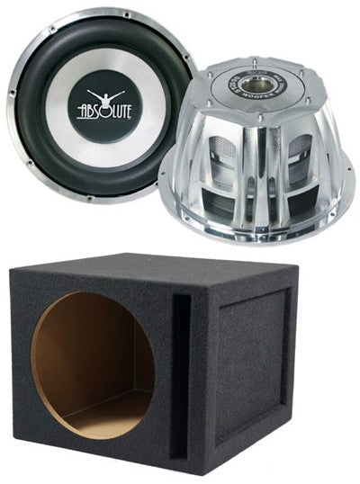 Absolute ST-1500 2000 Watt 10" Car Subwoofer + Ported Enclosure Box