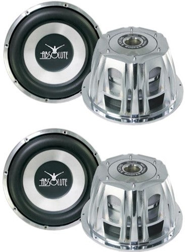 2 x Absolute Strike Series ST-1500 2000W 10" Dual 4-Ohm Car Subwoofer