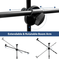 Thumbnail for MR DJ MS-300 Universal Adjustable Tripod Microphone Stands Adjustable Boom Stage with Mic Holder Clips