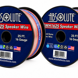 2 Absolute USA SWH1625 25' 16 Gauge Car Home Audio Speaker Wire Cable Spool